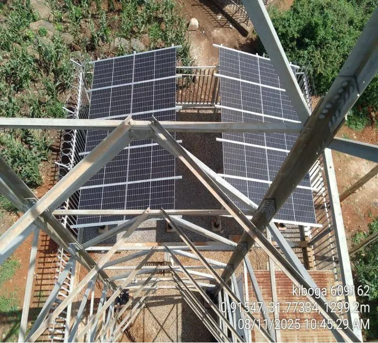Solar installation through telecoms tower structure